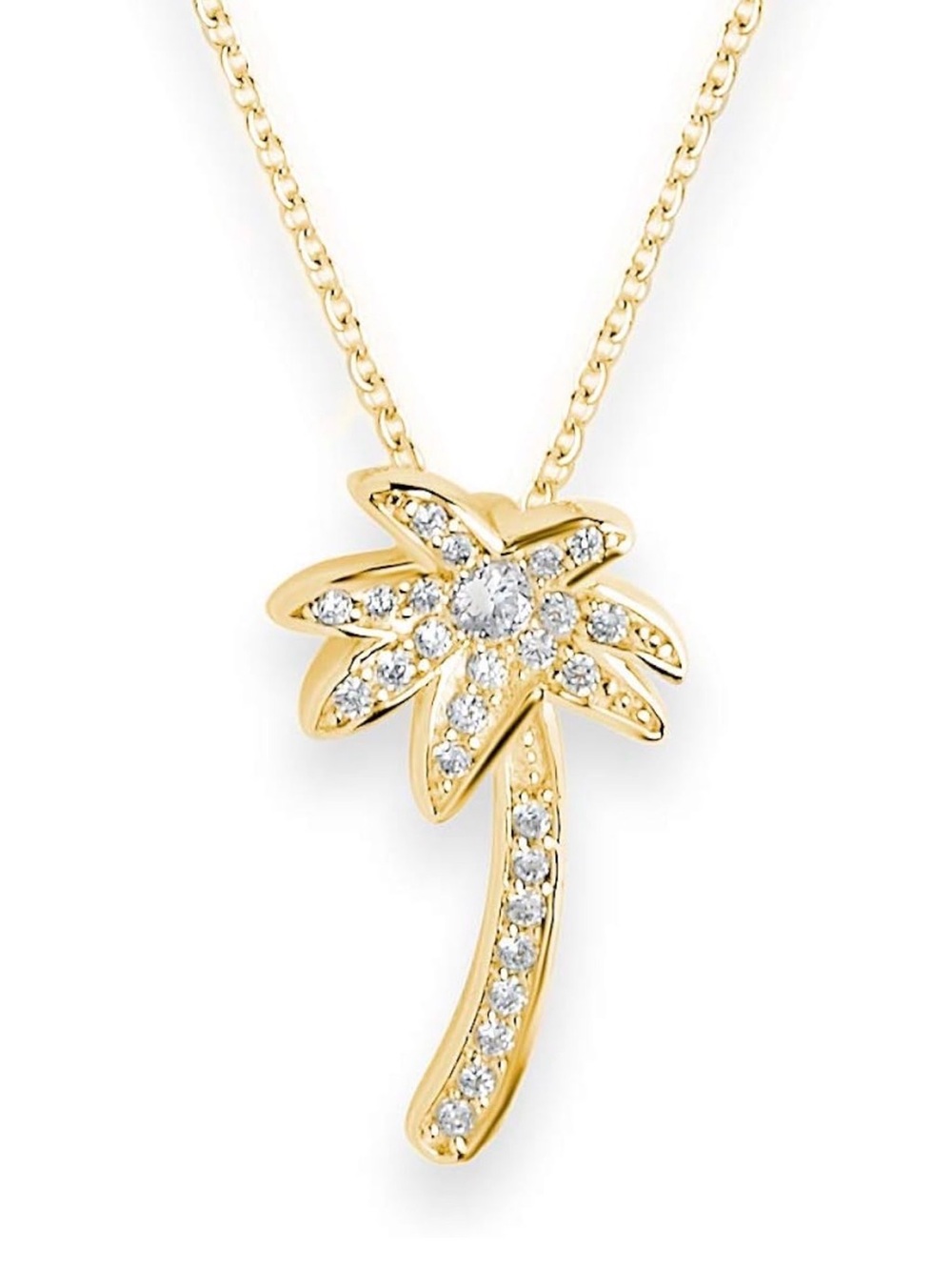 Sterling Forever Shine Bright Palm Tree Necklace